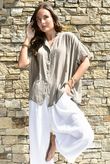 Asher Cap Sleeve Blouse Earth